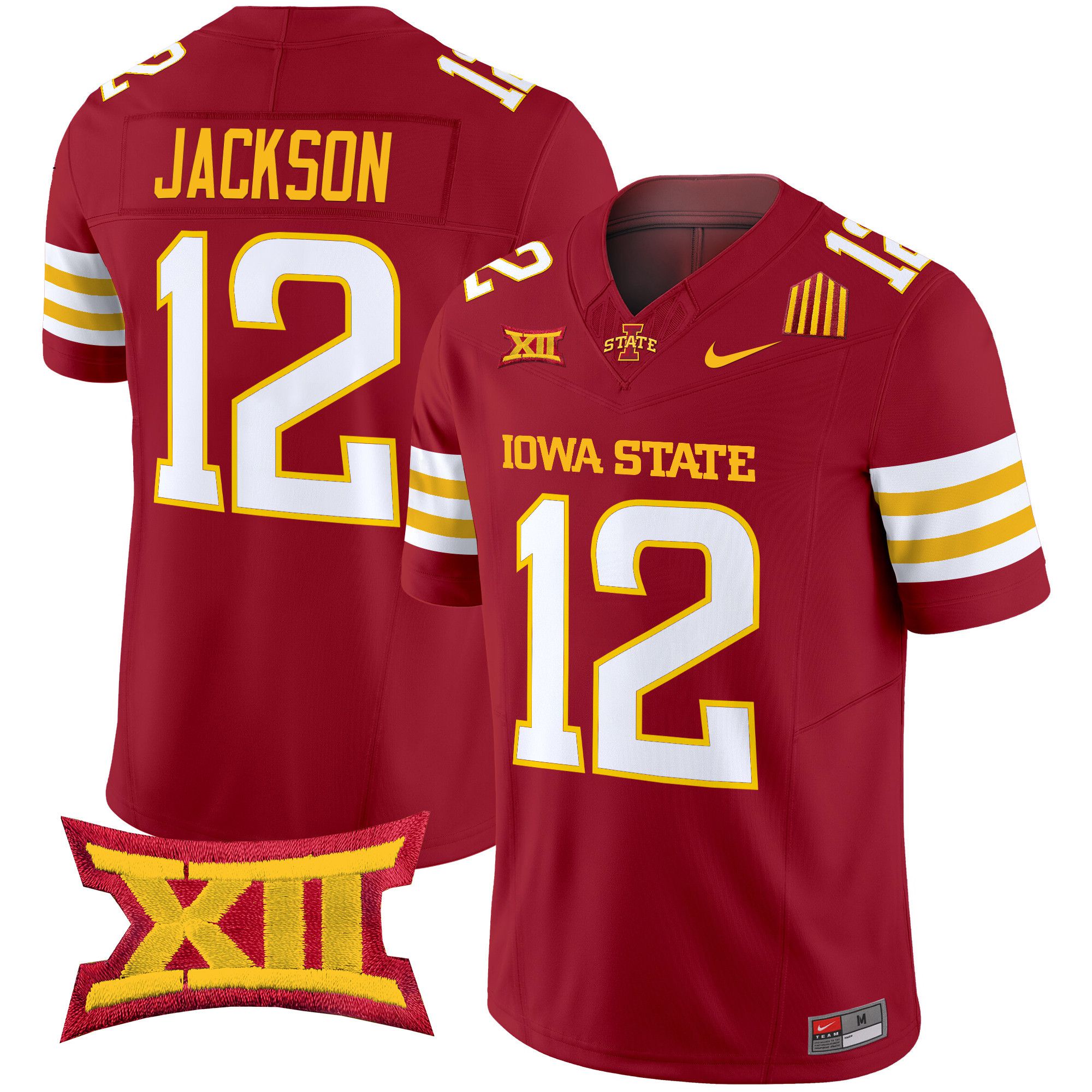 Men Iowa State Cyclones #12 Jackson Red Nike 2024 Vapor Limited NCAA Jersey style 1->more ncaa teams->NCAA Jersey